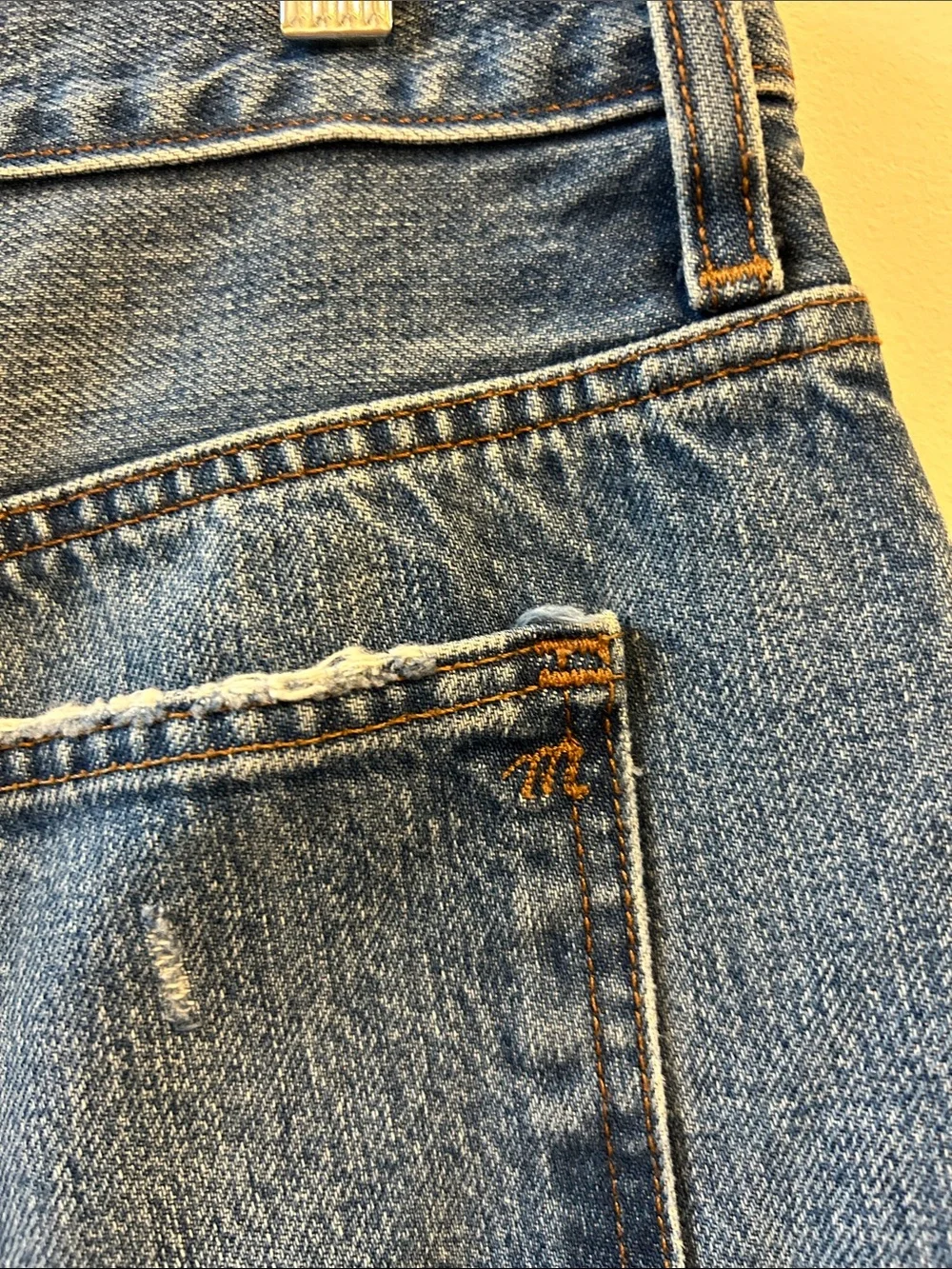 Madewell Mid-tone Long Denim Shorts Cutoffs